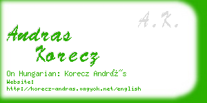 andras korecz business card